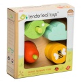 TENDER LEAF TOYS DREWNIANA ZABAWKA SENSORYCZNA - OGRÓD - KSZTAŁTY I DŹWIĘKI TL8404