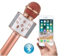MIKROFON KARAOKE BEZPRZEWODOWY GŁOŚNIK BLUETOOTH ROSE GOLD WS-858