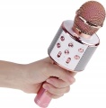 MIKROFON KARAOKE BEZPRZEWODOWY GŁOŚNIK BLUETOOTH ROSE GOLD WS-858
