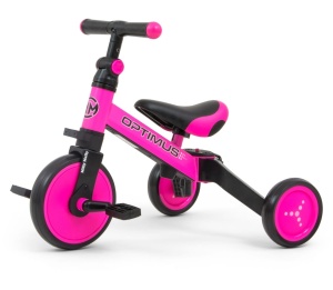 MILLY MALLY ROWEREK TRÓJKOŁOWY BIEGOWY JEŹDZIK 3w1 OPTIMUS PINK
