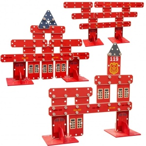 CLASSIC WORLD EDU OGROMNE KLOCKI KONSTRUKCYJNE DREWNIANE STRAŻ POŻARNA CW53474