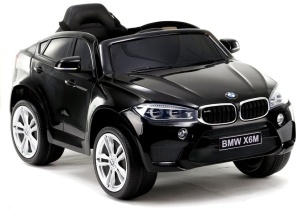 SAMOCHÓD NA AKUMULATOR BMW X6 CZARNY SKÓRA, EVA