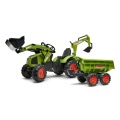 FALK DUŻY TRAKTOR NA PEDAŁY Z PRZYCZEPĄ, ŁYŻKĄ I ŁADOWARKĄ CLAAS AXOS 3-7 LAT 1010W