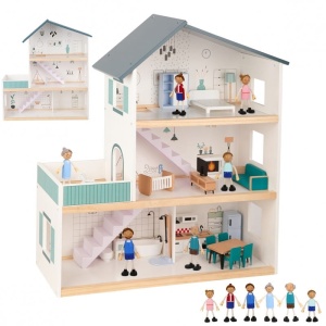 TOOKY TOY DREWNIANY DOMEK DLA LALEK TH919