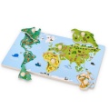 ADAM TOYS DREWNIANA UKŁADANKA PUZZLE Z UCHWYTAMI MAPA ŚWIATA N2014