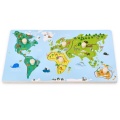 ADAM TOYS DREWNIANA UKŁADANKA PUZZLE Z UCHWYTAMI MAPA ŚWIATA N2014