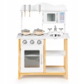 ECOTOYS DREWNIANA KUCHNIA DO ZABAWY Z AKCESORIAMI BIAŁA TK040A