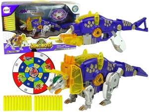 DINOBOTS 2w1 DINOZAUR PISTOLET NA STRZAŁKI TRICERATOPS FIOLETOWY