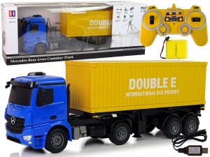 DUŻY SAMOCHÓD CIĘŻARÓWKA R/C MERCEDES AROCS KONTENER 1:20 58CM NIEBIESKI