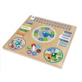 ADAM TOYS DREWNIANA TABLICA MANIPULACYJNA ZEGAR KALENDARZ POLSKI N5012