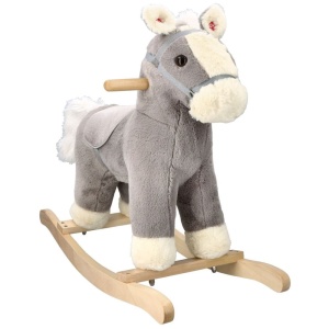 ADAM TOYS PLUSZOWY KONIK NA BIEGUNACH SIWEK WYDAJE DŹWIĘKI