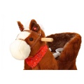 ADAM TOYS BRĄZOWY KONIK NA BIEGUNACH Z FOTELIKIEM I KOŁAMI OD 10 M-CY