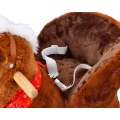 ADAM TOYS BRĄZOWY KONIK NA BIEGUNACH Z FOTELIKIEM I KOŁAMI OD 10 M-CY