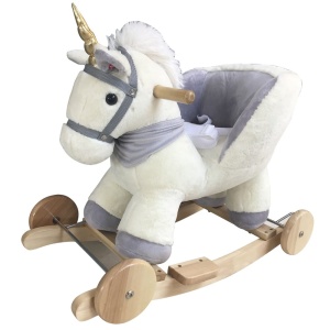 ADAM TOYS KONIK JEDNOROŻEC NA BIEGUNACH Z FOTELIKIEM I KOŁAMI OD 10 M-CY 