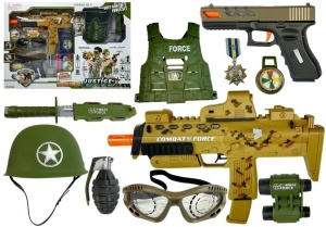 Zestaw wojskowy z pistoletem na strzałki MP7 i pistoletem Glock 17