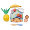 TENDER LEAF TOYS DREWNIANA DESKA Z OWOCAMI TROPIKALNYMI DO KROJENIA TL8281