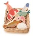 TENDER LEAF TOYS WIKLINOWY KOSZYK Z RYBAMI I OWOCAMI MORZA TL8289