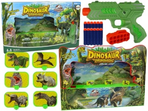 GRA ZRĘCZNOŚCIOWA DINOZAURY Z TARCZĄ DO STRZELANIA