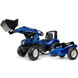 FALK TRAKTOR NA PEDAŁY Z ŁYŻKĄ I PRZYCZEPĄ NEW HOLLAND T8 3-7 LAT 3090M