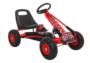 Gokart czerwony A-15 z pompowanymi kołami