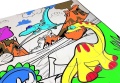 PUZZLE DO KOLOROWANIA 24EL. ERA DINOZAURÓW + PISAKI