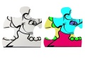 PUZZLE DO KOLOROWANIA 24EL. ERA DINOZAURÓW + PISAKI