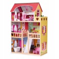 ECOTOYS DREWNIANY DOMEK DLA LALEK REZYDENCJA MALINOWA 8209