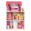 ECOTOYS DREWNIANY DOMEK DLA LALEK REZYDENCJA MALINOWA 8209