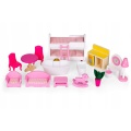 ECOTOYS DREWNIANY DOMEK DLA LALEK REZYDENCJA MALINOWA 8209