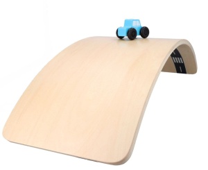 ADAM TOYS DREWNIANA DESKA DO BALANSOWANIA Z AUTKIEM I DROGĄ DO 80 KG N4100