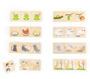 VIGA ZESTAW PUZZLI Z  SEKWENCJAMI LOGICZNYMI - ZWIERZĘTA 44751