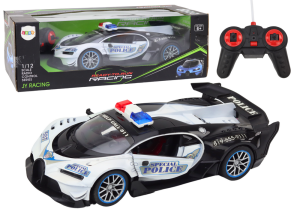 Auto policyjne zdalnie sterowane RC 1:12 białe