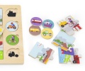 VIGA DREWNIANE PUZZLE NA PODKŁADCE - DOPASUJ CIENIE - ŚRODKI TRANSPORTU 44742