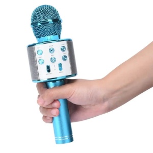 MIKROFON KARAOKE BEZPRZEWODOWY GŁOŚNIK BLUETOOTH BLUE WS-858 