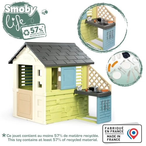 SMOBY LIFE DOMEK OGRODOWY DLA DZIECI PRETTY Z KUCHNIĄ 810738