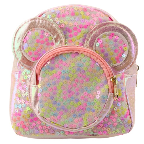 Plecak Dziecięcy Z Cekinami Myszka Uszy Różowy 22cm 3L