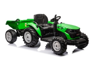 Traktor na akumulator HC-306 z przyczepą jasnozielony 24 V
