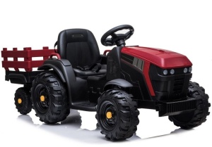 Traktor na akumulator BDM0925 z przyczepą – czerwony