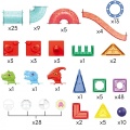 WOOPIE Klocki Magnetyczne Konstrukcyjne 3D Zestaw Edukacyjny Tor Kulkowy 170el.