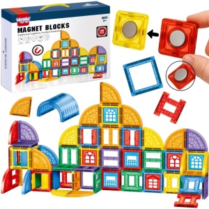 WOOPIE Klocki Magnetyczne Konstrukcyjne 3D Zestaw Edukacyjny Zamek 100el.