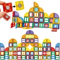 WOOPIE Klocki Magnetyczne Konstrukcyjne 3D Zestaw Edukacyjny Zamek 100el.