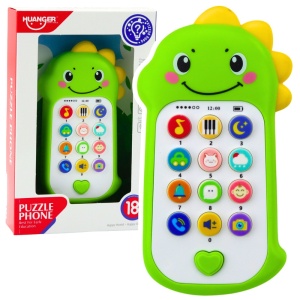 INTERAKTYWNY TELEFON EDUKACYJNY DLA MALUCHA DŹWIĘKI MELODIE DINOZAUR