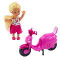 Zestaw Mini Laleczka Lalka Skuter Kask Różowy