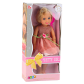 Lalka W Sukience z Kokardką Długie Włosy Różowa Grzebień  38cm