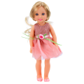 Lalka W Sukience z Kokardką Długie Włosy Różowa Grzebień  38cm