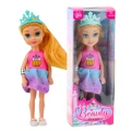 Mini Laleczka Księżniczka Z Koroną Kolorowa Sukienka 14cm Mix