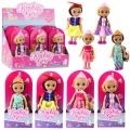 Mini Laleczka Księżniczka Korona Zdobiona Sukienka 17cm Mix