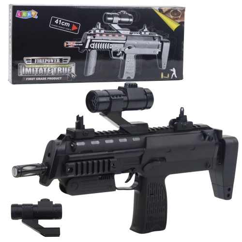 Karabin Zabawkowy Broń Światła Dźwięki Celownik Czarny 41cm