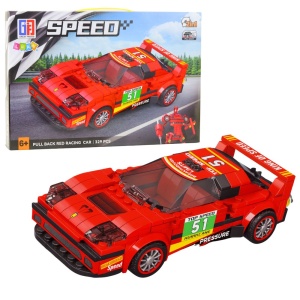 Klocki konstrukcyjne Speed 2w1 – czerwone auto i robot, 329 elementów