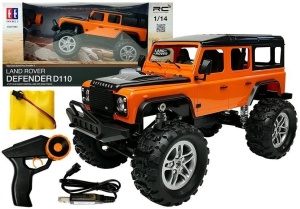 Auto zdalnie sterowane Land Rover Defender D110 R/C 1:14 – pomarańczowe